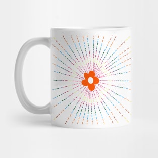 Flower and radiation lines Mug